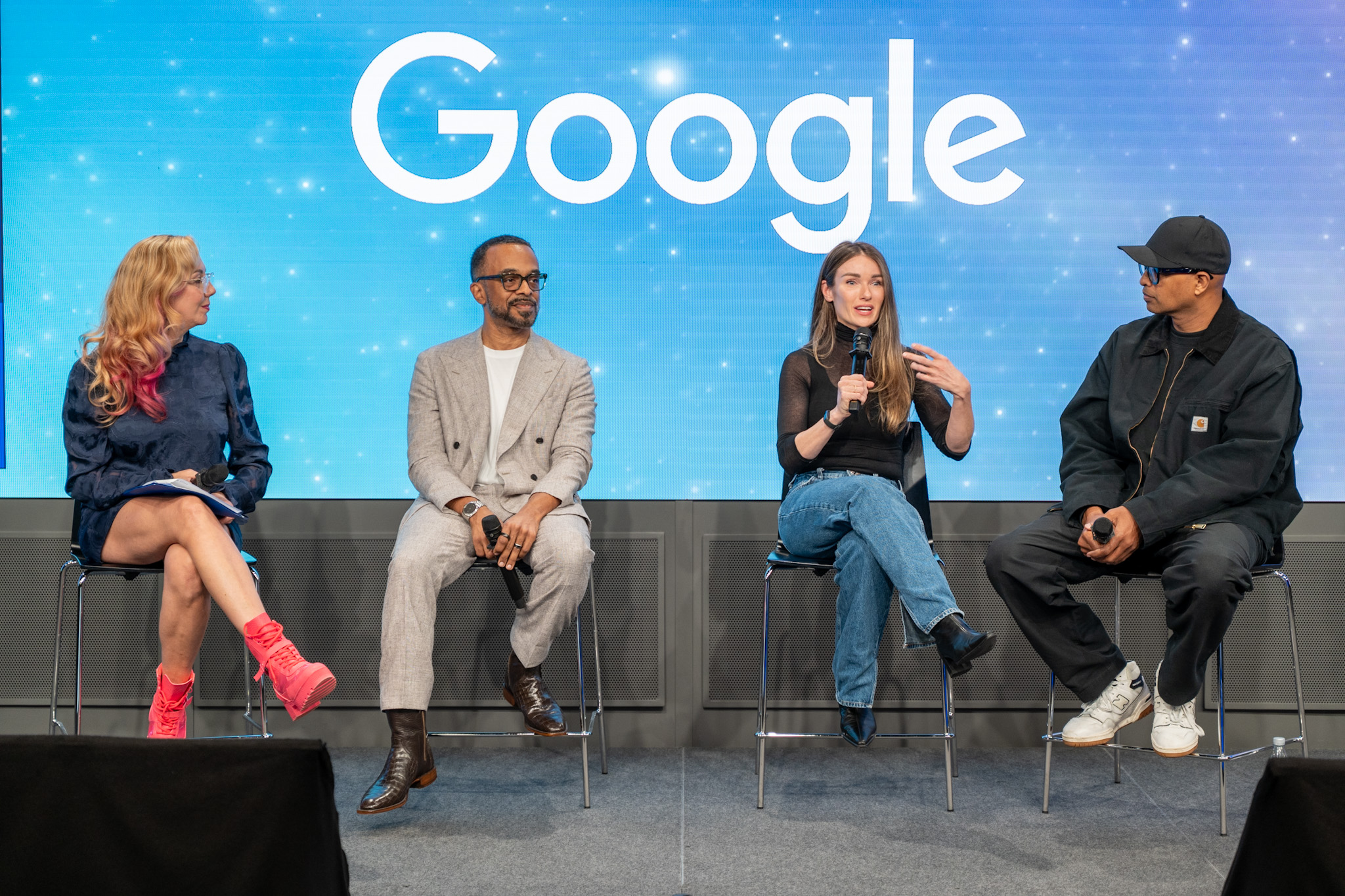 Hello Alice Main Street Rising panel on stage at the Google Spruce Goose venue in Los Angeles